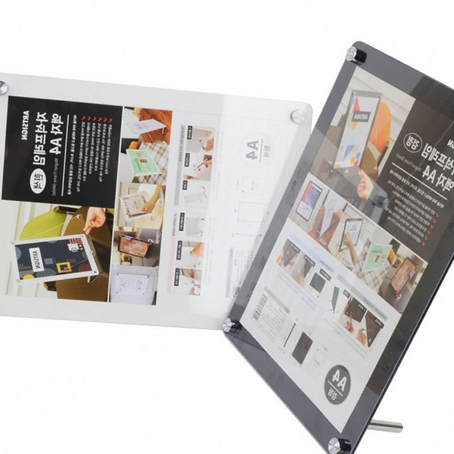 A4 자석 거치형 액자 가로세로 프레임 입체감 메뉴판 안내판, 검정, 검정, 1개