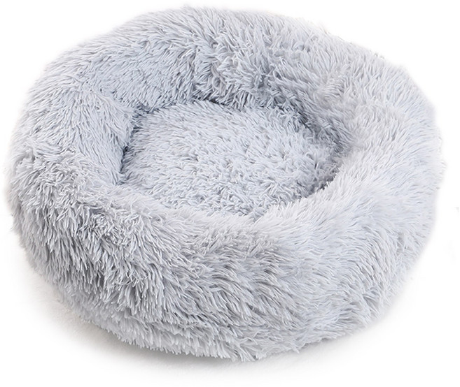 믹스MICS 반려동물 원형 방석 쿠션 펫하우스 펫방석 강아지 고양이 극세사 강아지집 고양이집 애견 애묘 개집, 라이트그레이, 1개