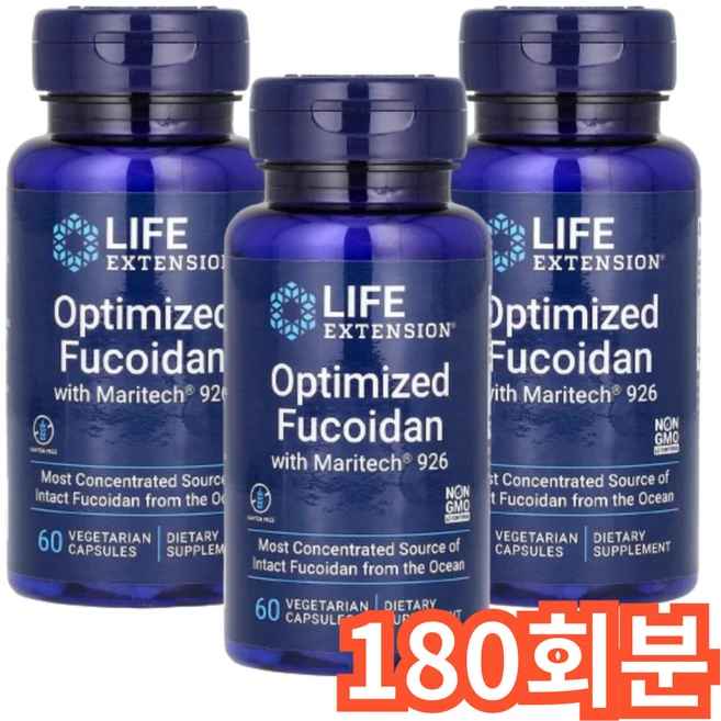 라이프익스텐션 옵티마이즈드 후코이단 베지테리안 캡슐 60정 1개, 180회분 - 쿠팡