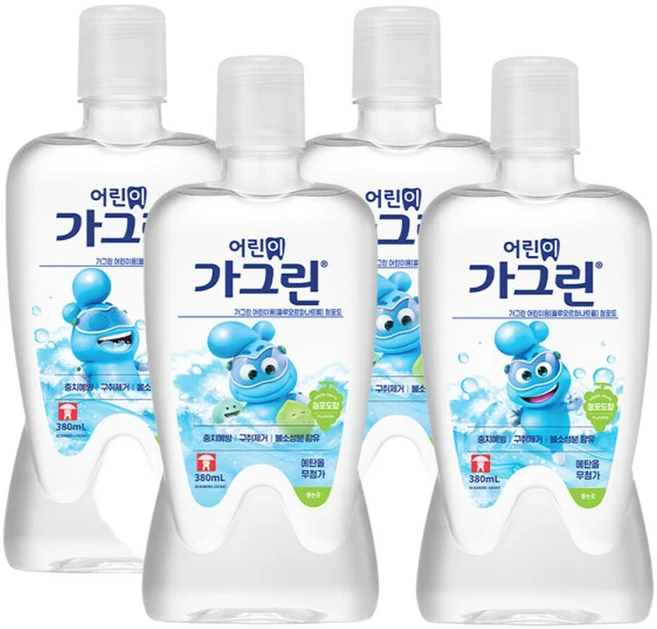 가그린 어린이용 380ml 4개 / 구강청결제 어린이가글 - 쿠팡