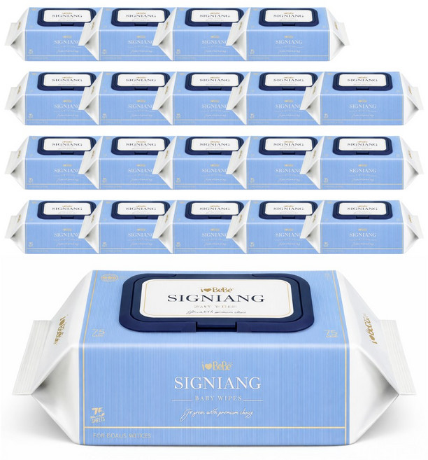 아이러브베베 시그니앙 오블루 물티슈 캡형, 75g, 77개입, 20개