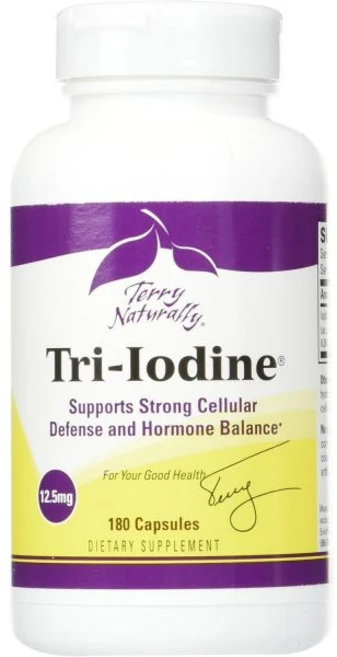 Terry Naturally Tri-Iodine 12.5mg 180 Vegan Capsules 테리 내츄럴리 트리 요오드 비건 영양제 논GMO 글루텐프리 코셔 180정, 테리 내추럴 트라이 요오드 12.5 mg 180캡슐 T, 1개 - 쿠팡