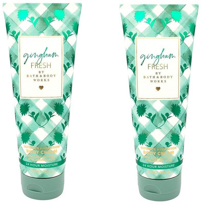 Bath & Body Works Gingham Fresh Ultimate Hydration 바디 크림 226.8g(8온스) 2개 팩
