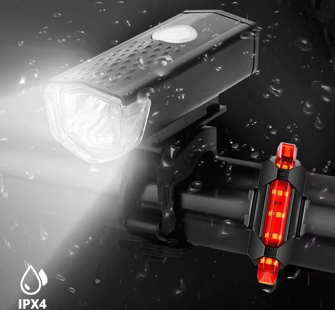초경량 자전거라이트 충전식 전조등+후미등세트