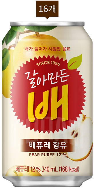해태 갈아만든 배 뚱캔, 340ml, 16개