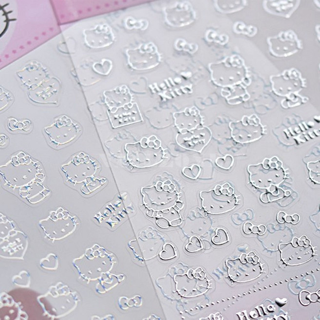 키티네일스티커 실버 (1개), 1개