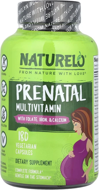 NATURELO 임산부용 종합비타민 엽산 철분 및 칼슘 함유 베지 캡슐 180정, NATURELO임산부용종합비타민엽산철분및칼슘함유베지캡슐, 1개 - 쿠팡