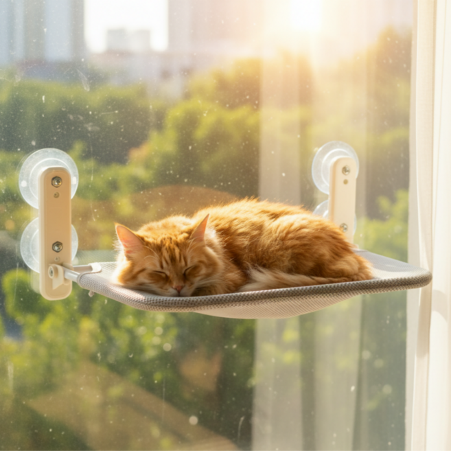 고양위들 해먹 창문 캣타워 고양이, 1개, 그레이