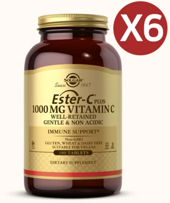 Solgar 에스테르-C 플러스 비타민 C 1 000mg 180정 x 6, 6개 - 쿠팡