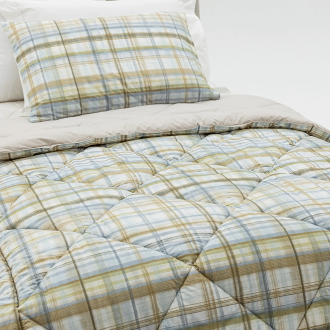 크리스피바바 양모 차렵 이불 싱글 사이즈 60수 고밀도 면 양모 100% 보온성 통기성