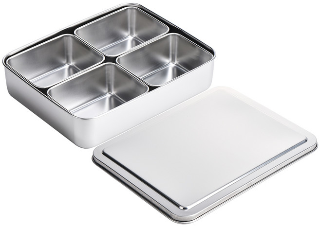 원리빙 스텐 분리형 밧드, 1세트, 본체 뚜껑