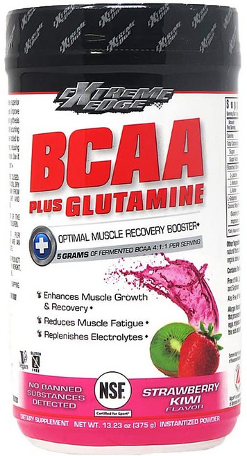 익스트림엣지 BCAA 플러스 글루타민 스트로베리 키위 글루텐 프리 비건, 1개, 375g