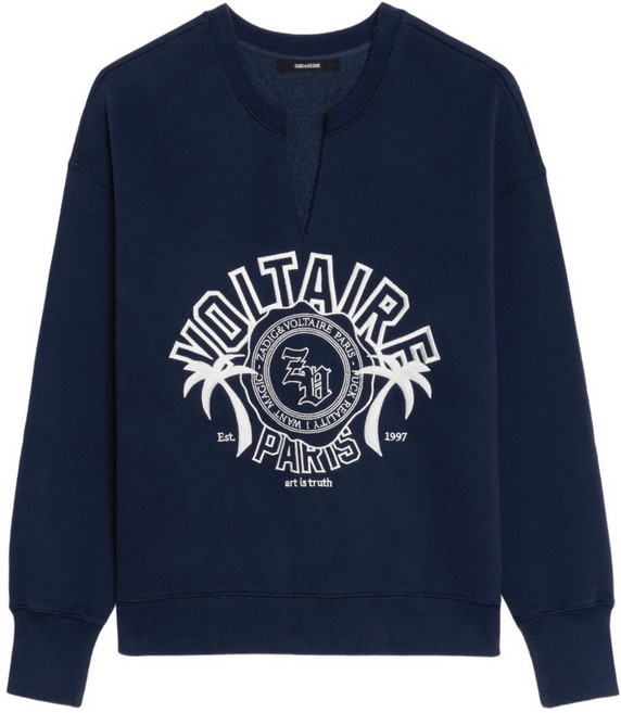 쟈딕앤볼테르 그래픽 자수 T넥 스웨트셔츠