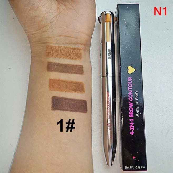 4in 1 눈썹 펜 정의 강조 오래 지속되는 색상 메이크업 화장품 도구 연필, 01 1, 1개