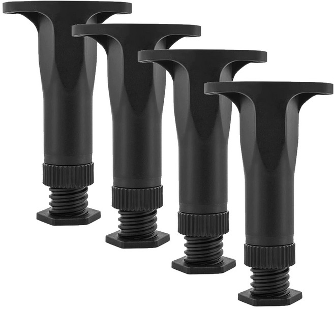 철물팩토리 가구 다리 침대 높이조절 받침대, 4개, 블랙