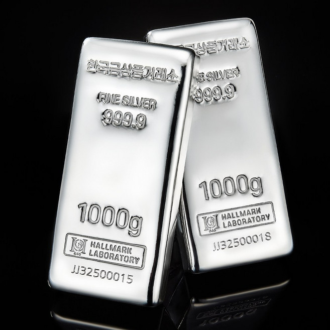 [한국금상품거래소] 실버 순은 999.9 은테크 투자용 진공 홀마크 포나인 실버바 1000g 실버바 은 1kg