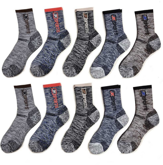 제이케이 이중바닥 쿠션 장목 등산양말 10켤레, 랜덤 발송, 10개