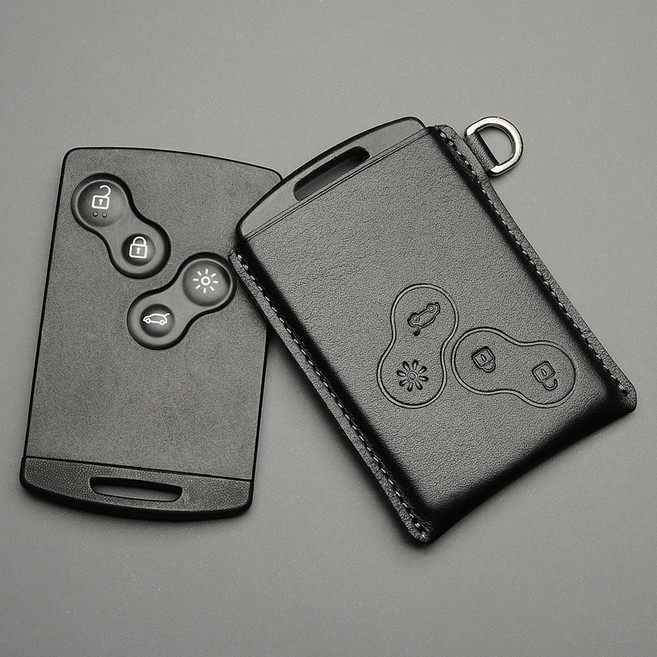 KEINZ 르노 4버튼 SM7 SM5 SM3 QM5 QM3 스마트키 카드키 케이스 Hit, 메탈블랙