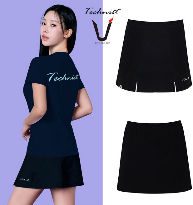 테크니스트 스커트 배드민턴 치마바지 일자 블랙 TNS5503BK
