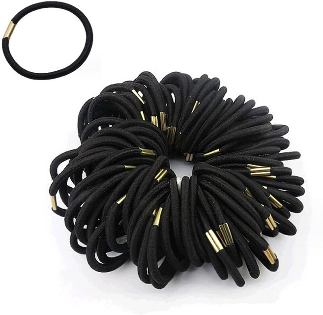 라스고 기본 검정머리끈 100개입 베이직 머리끈