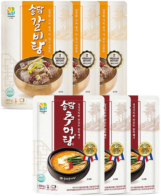 송담 더블만족 속 깊은 구수한 추어탕 진한 갈비탕 (3+3)