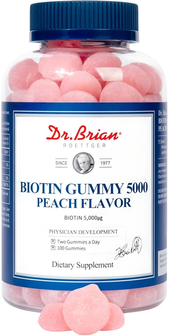 닥터브라이언 비오틴 구미 5000 피치 플레이버, 100정, 1개 - 쿠팡