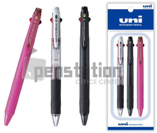 유니 제트스트림 SXE3-400 3색 0.38mm 3개 세트, 3색 0.38mm( 로즈핑크1투명1블랙1) 3개세트, 1개