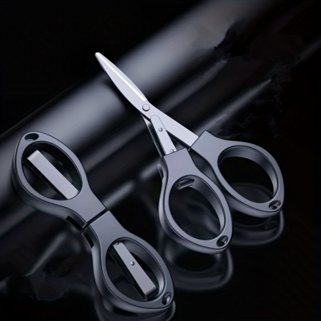 다용도 컴팩트 접이식 휴대용 미니 가위 라인커터, 1개, 블랙