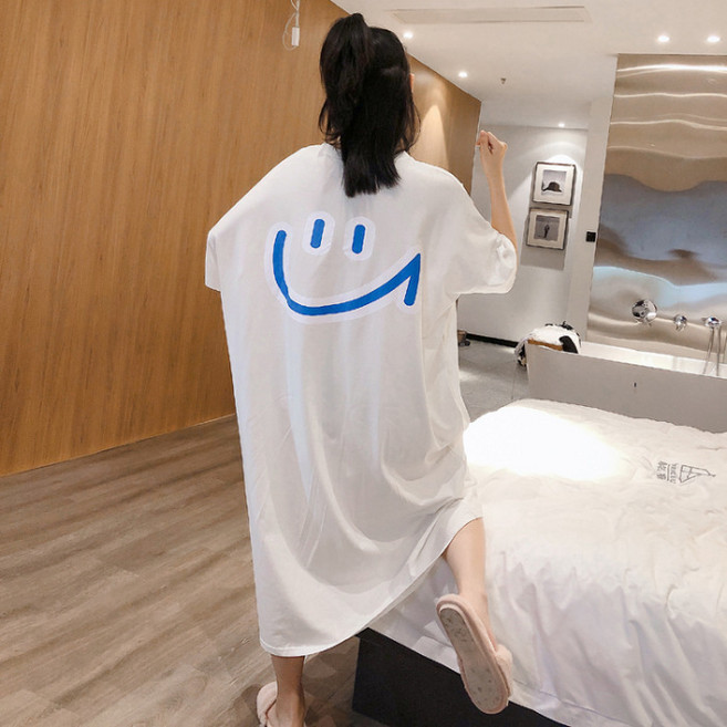 탑트레일 홈웨어 미소 반팔 빅사이즈 원피스 집순이원피스 가벼운원피스