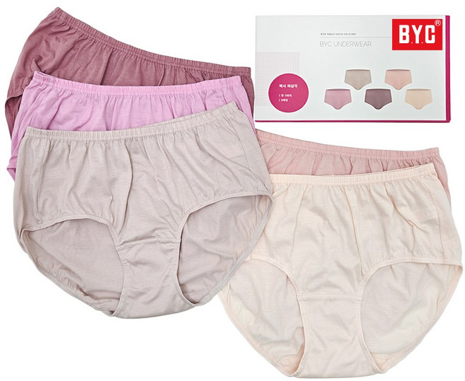 BYC 여성 면팬티 면 100% 부인용 할머니 팬티
