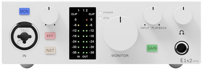 TOPPING 토핑 프로 오디오 인터페이스 오인페 홈레코딩, 화이트, E1x2 OTG