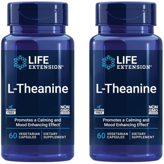 라이프익스텐션 L-테아닌 100mg 베지테리안 캡슐, 60정, 2개 - 쿠팡