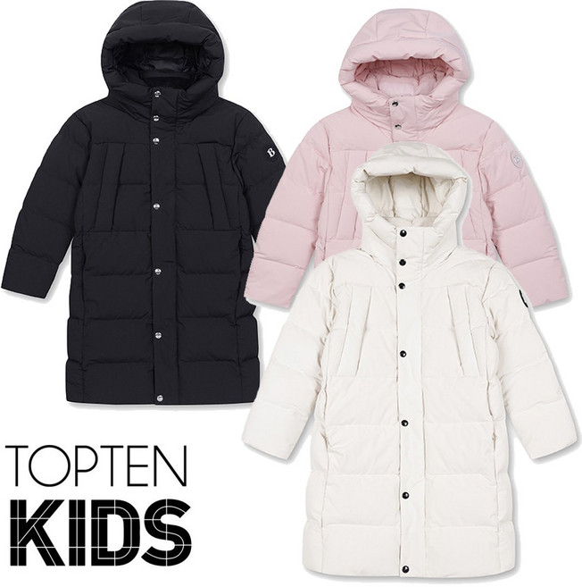 탑텐키즈 겨울 신제품 엄청 가볍고 따뜻한 겨울 프리미엄 덕다운 롱패딩 점퍼