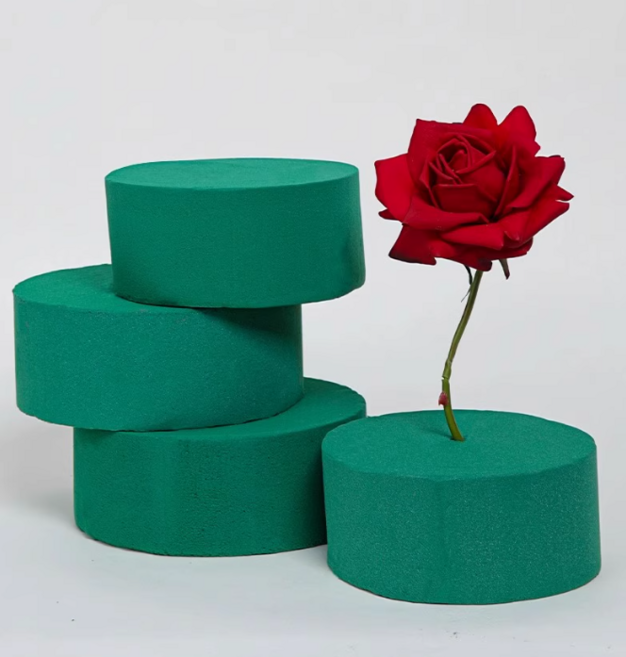 원형 오아시스 꽃꽂이 폼 플로랄폼 꽃꽂이오아시스 스펀지 꽃바구니 15cmx8cm, 1개