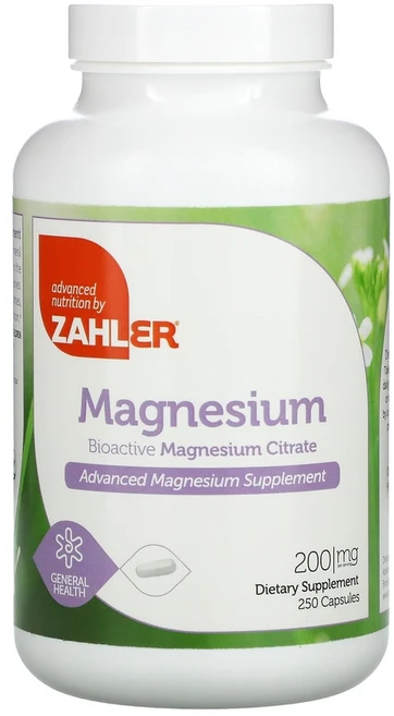 Zahler 잘러 마그네슘시트레이트 200mg 캡슐 250정, 250캡슐, 1개 - 쿠팡