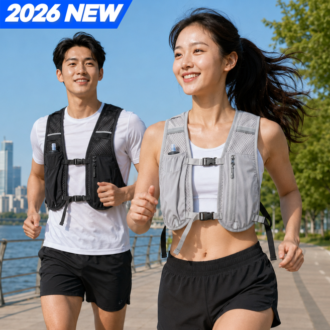 앤헤그 초경량 러닝조끼 남녀공용 마라톤 등산 백팩 베스트, 1개, 쿨그레이