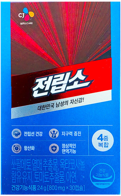 CJ 리턴업 전립소 + 옥타코사놀 800mg, 30정, 3개