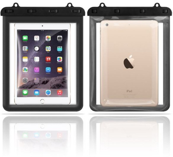 조군컴파니 4버클 완전방수 IPX8 태블릿pc 방수팩 갤럭시탭 아이패드 방수가방 케이스 물놀이 파우치, 1개, 블랙