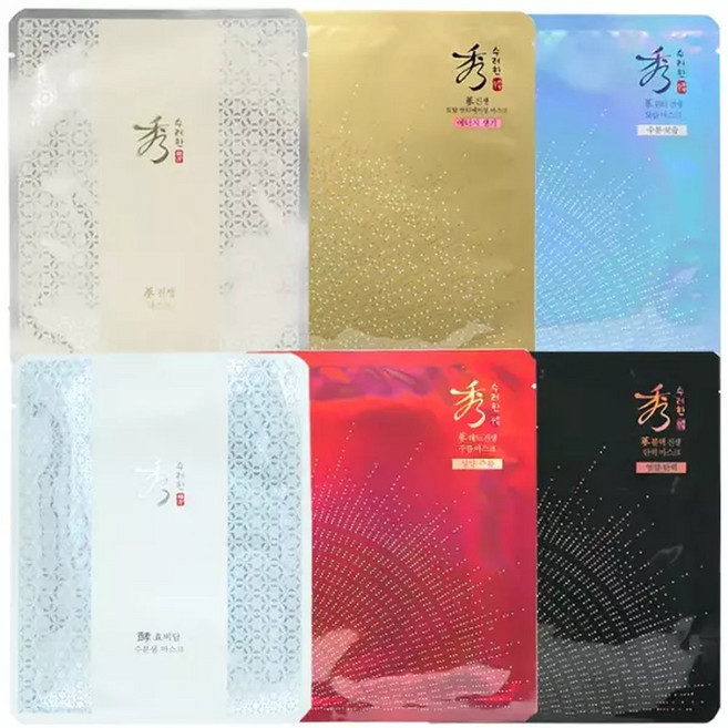 수려한 마스크 5매수분샘/진생/블랙/미백/워터, 1개, 5개입