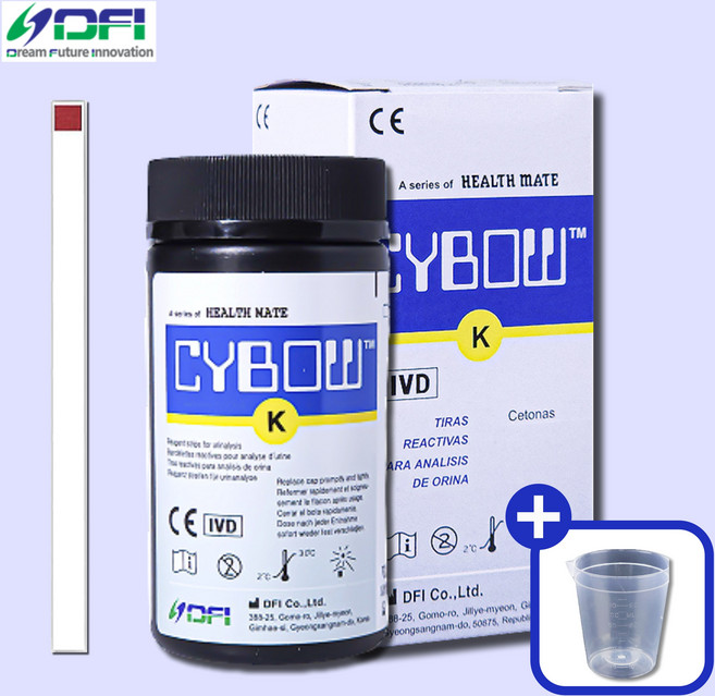 DFI 소변검사 키트 당뇨 단백뇨 혈뇨 케톤 1종 2종 4종 10종 100매, 1개, 1)소변스틱1종(케톤)+소변컵