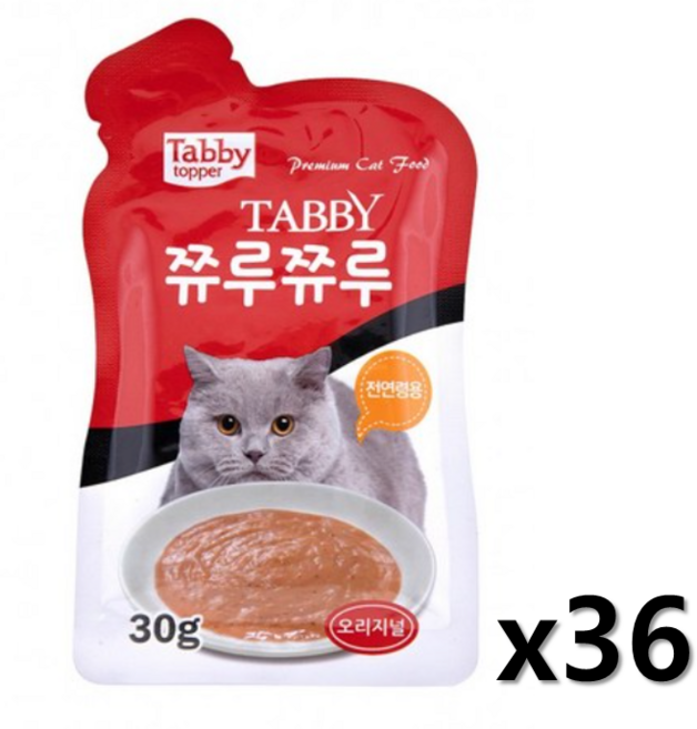 테비 쮸루쮸루 고양이 파우치 30g, 오리지날, 36개