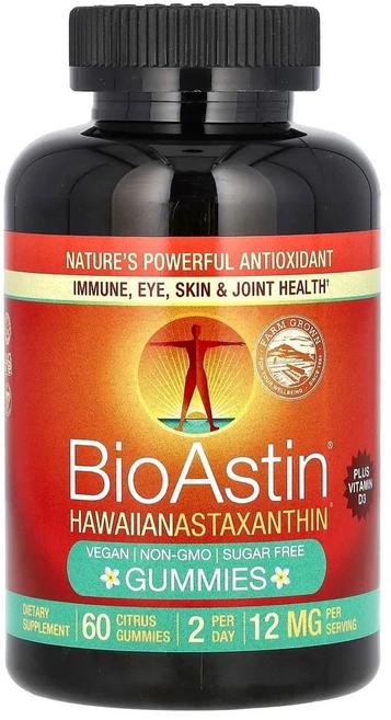 뉴트렉스 하와이 바이오아스틴 아스타잔틴 구미 시트러스 Nutrex Hawaii BioAstin® Hawaiian Astaxanthin Gummies Citrus 60정, 1개 - 쿠팡