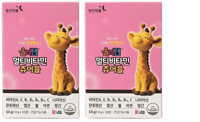 영진약품 올비텐 멀티비타민 츄어블, 2개, 30정