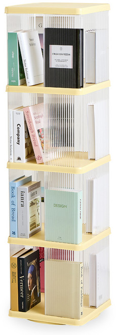 앤슬론 국내생산 몰리 회전 책장, 4단, 레몬