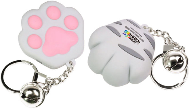 貓掌 橡膠立體造型悠遊卡(鑰匙圈 鈴鐺), 1個, 灰貓 (灰掌粉肉球), 灰貓 (灰掌粉肉球)