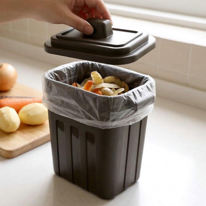 음식물 쓰레기통 미니 소형 가정용 휴지통 1.8L 싱글라이프 밀폐형 위생적인 냉동보관 자취 혼족, 민트