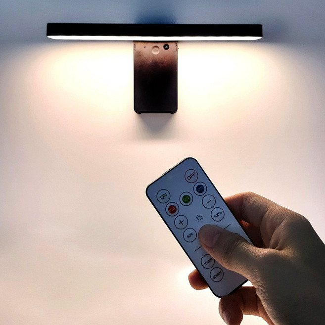 HK Sell 리신 3색 벽조명 C타입 충전 리모컨형 LED 180도 각도조절 무타공 인테리어등, 화이트, 1개