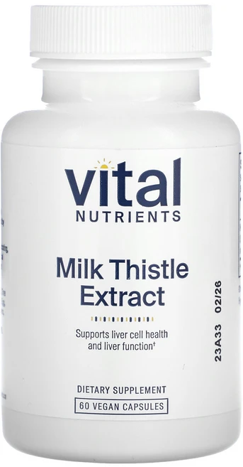 바이탈 뉴트리언츠 밀크씨슬 추출물 250mg 캡슐 Vital Nutrients Milk Thistle, 60정, 1개 - 쿠팡