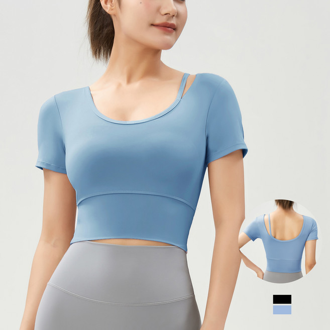 여성용 스포츠브라탑 요가 필라테스 헬스 반팔 티셔츠 DA17-21