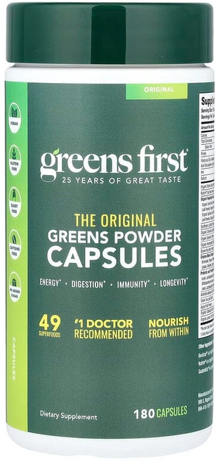 Greens First 그린스 분말 캡슐 캡슐 180정 GRF-00108, 1개 - 쿠팡